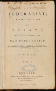 Photo: Publius (pseudonym) [Alexander Hamilton, John Jay, James Madison]., Public domain, via Wikimedia Commons.